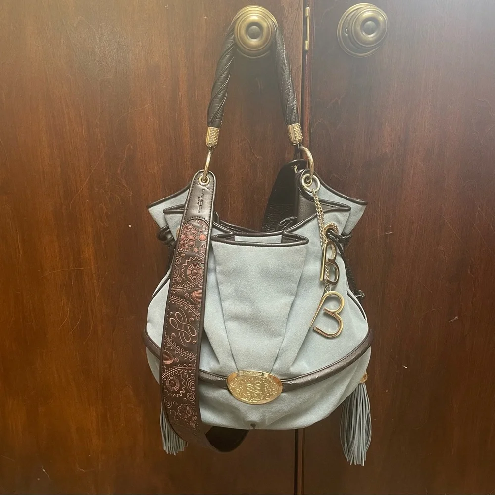 RARE LANCEL PARIS BB Brigitte Bardot bag. Suede blue. - Picture 2 of 16